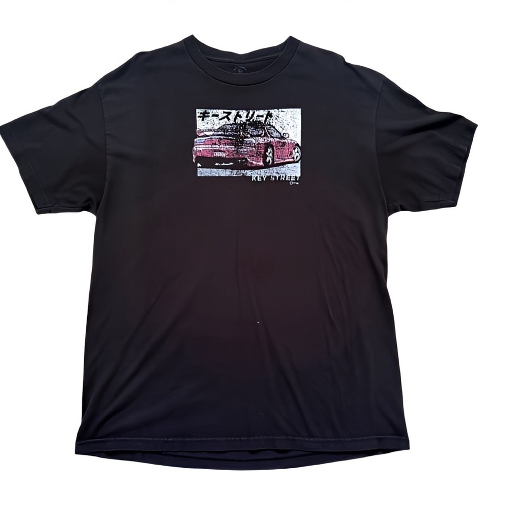 Key Street Black Graphic drift car print T shirt Size XL